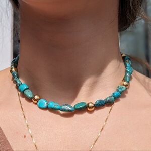 Vintage 14K Gold Filled Turquoise Choker